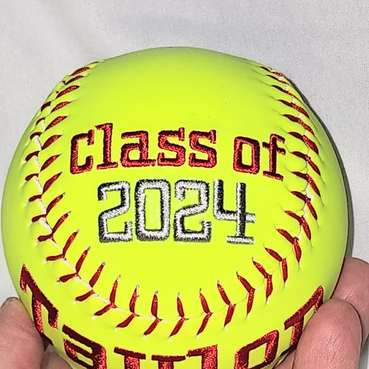 Mother's Day,Father's Day Gift//Custom Personalized Embroidered Softball Gift // Keepsake ball // Graduation Gift// Memorabilia