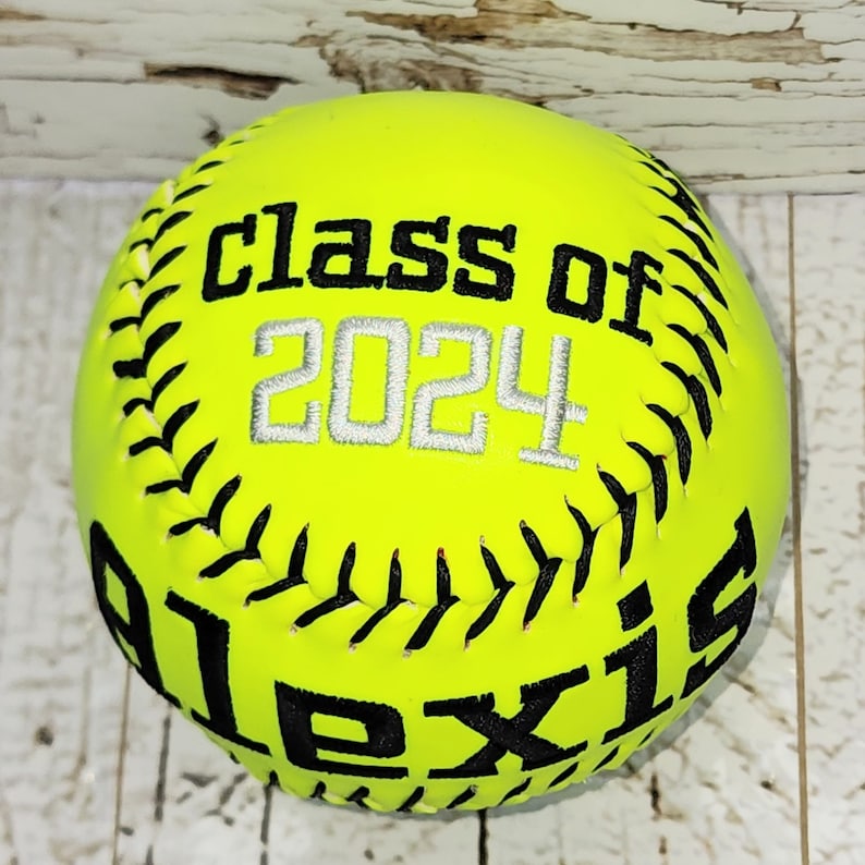 Mother's Day,Father's Day Gift//Custom Personalized Embroidered Softball Gift // Keepsake ball // Graduation Gift// Memorabilia