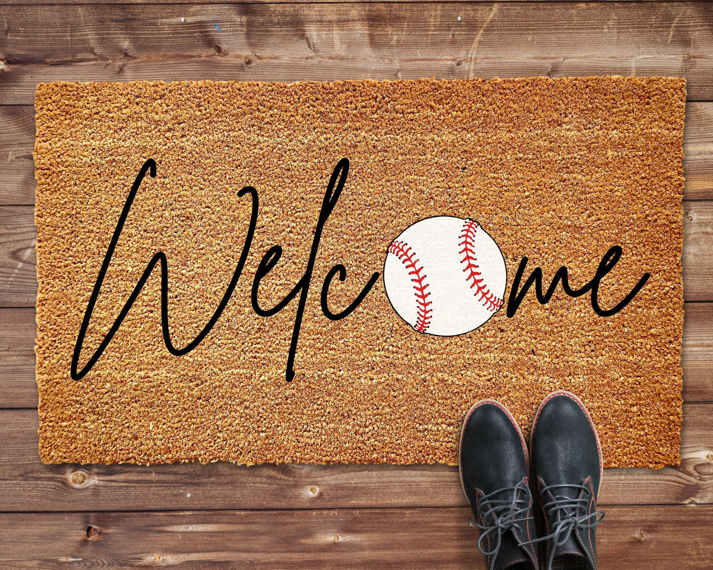 Welcome Baseball Doormat, Welcome Mat, Baseball Door Mat, Fall Doormat, Spring Doormat, Doormat for Baseball, Baseball Lover Gift, Baseball