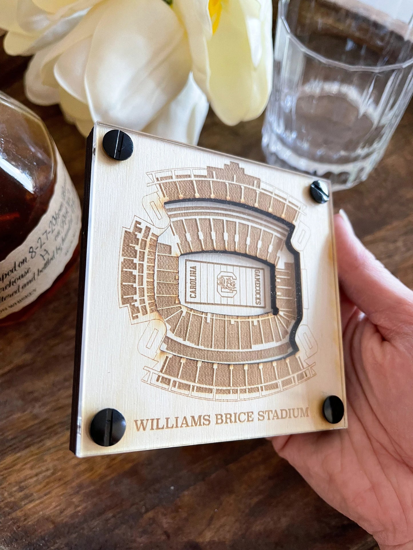 Williams–Brice Stadium Layered Coaster, 3D Wood Coaster, South Carolina Gamecocks football