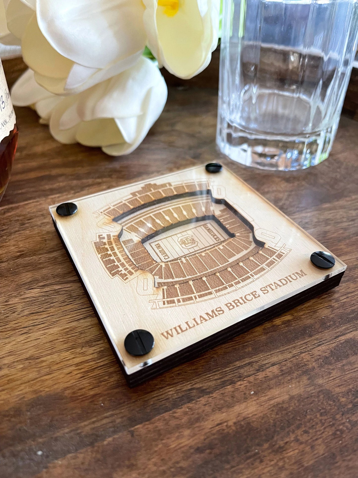 Williams–Brice Stadium Layered Coaster, 3D Wood Coaster, South Carolina Gamecocks football