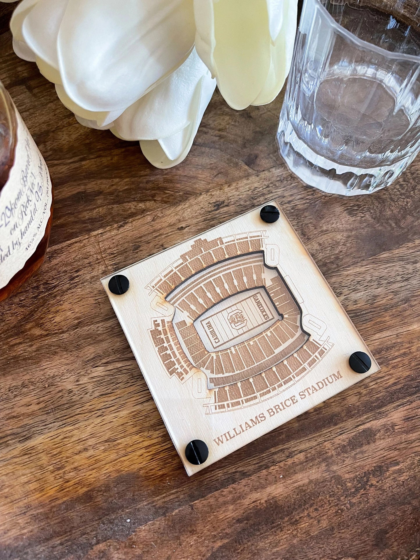 Williams–Brice Stadium Layered Coaster, 3D Wood Coaster, South Carolina Gamecocks football