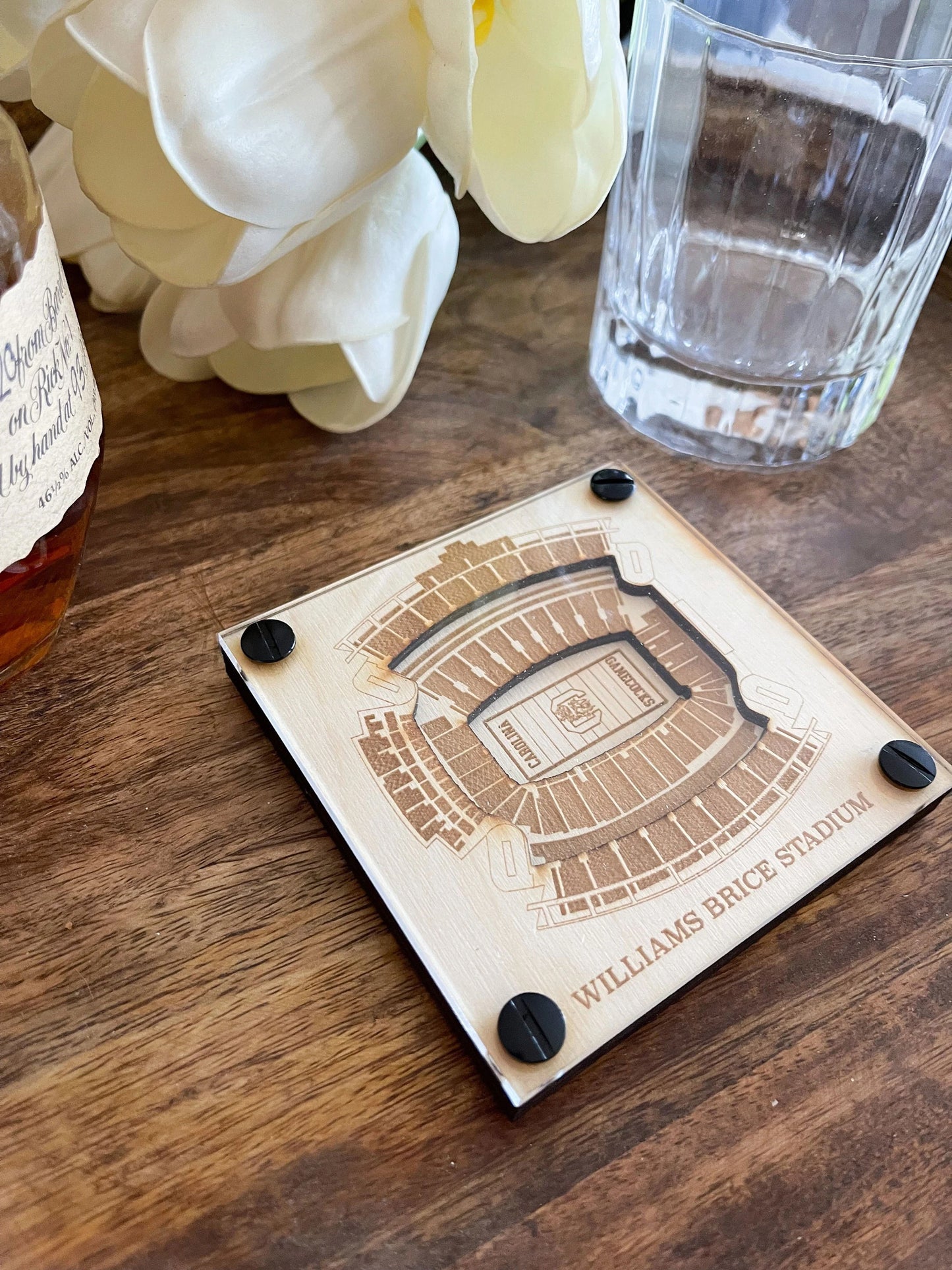 Williams–Brice Stadium Layered Coaster, 3D Wood Coaster, South Carolina Gamecocks football