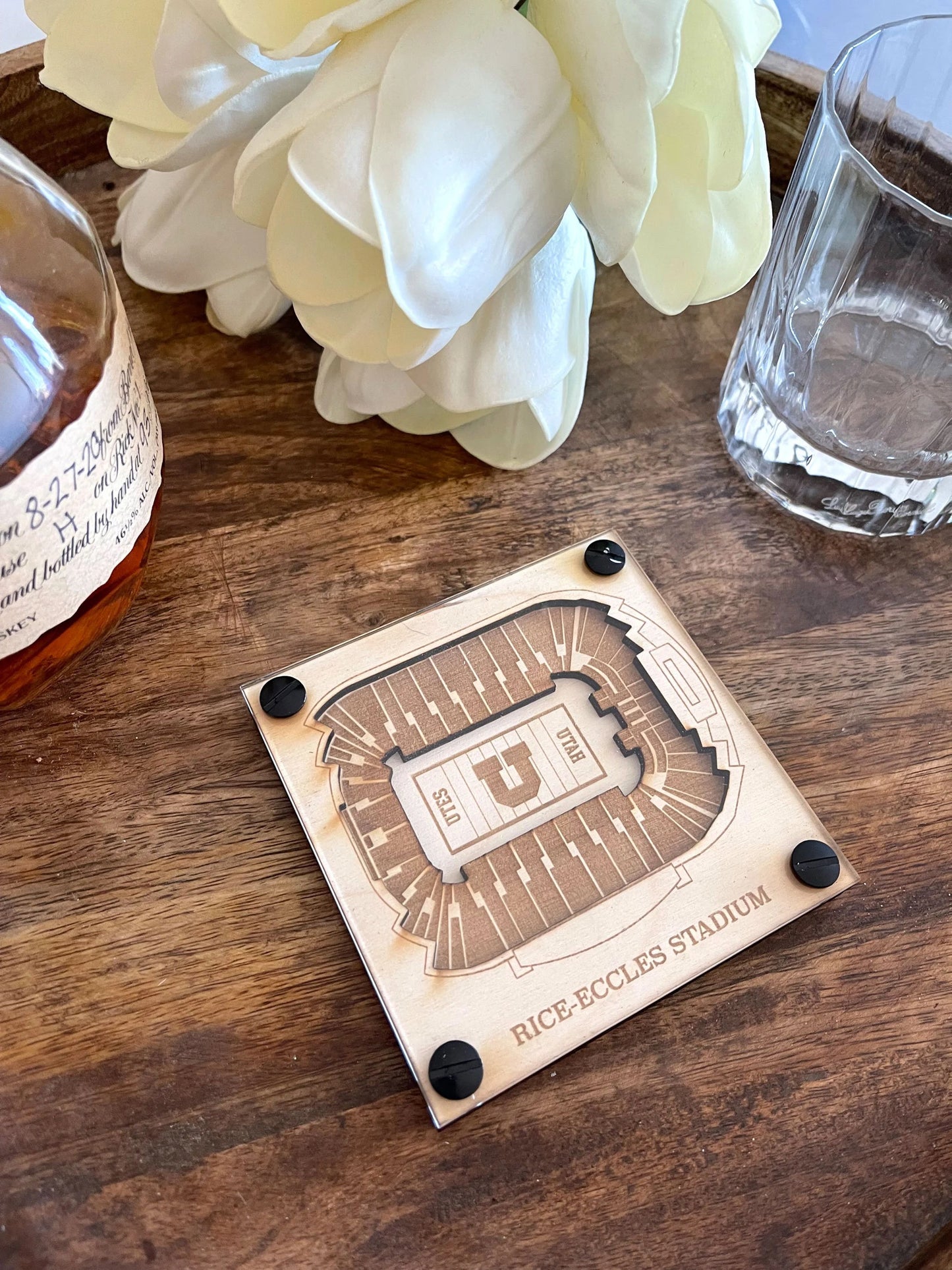 Rice–Eccles Stadium Layered Coaster, 3D Wood Coaster, Utah Utes football