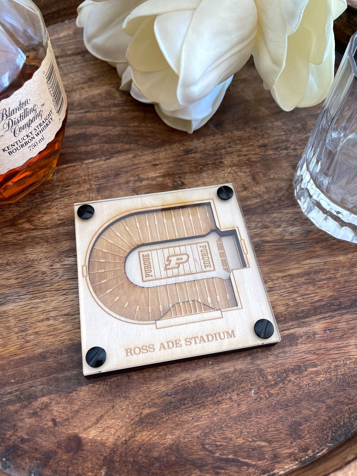 Ross–Ade Stadium Layered Coaster, 3D Wood Coaster, Purdue Boilermakers football