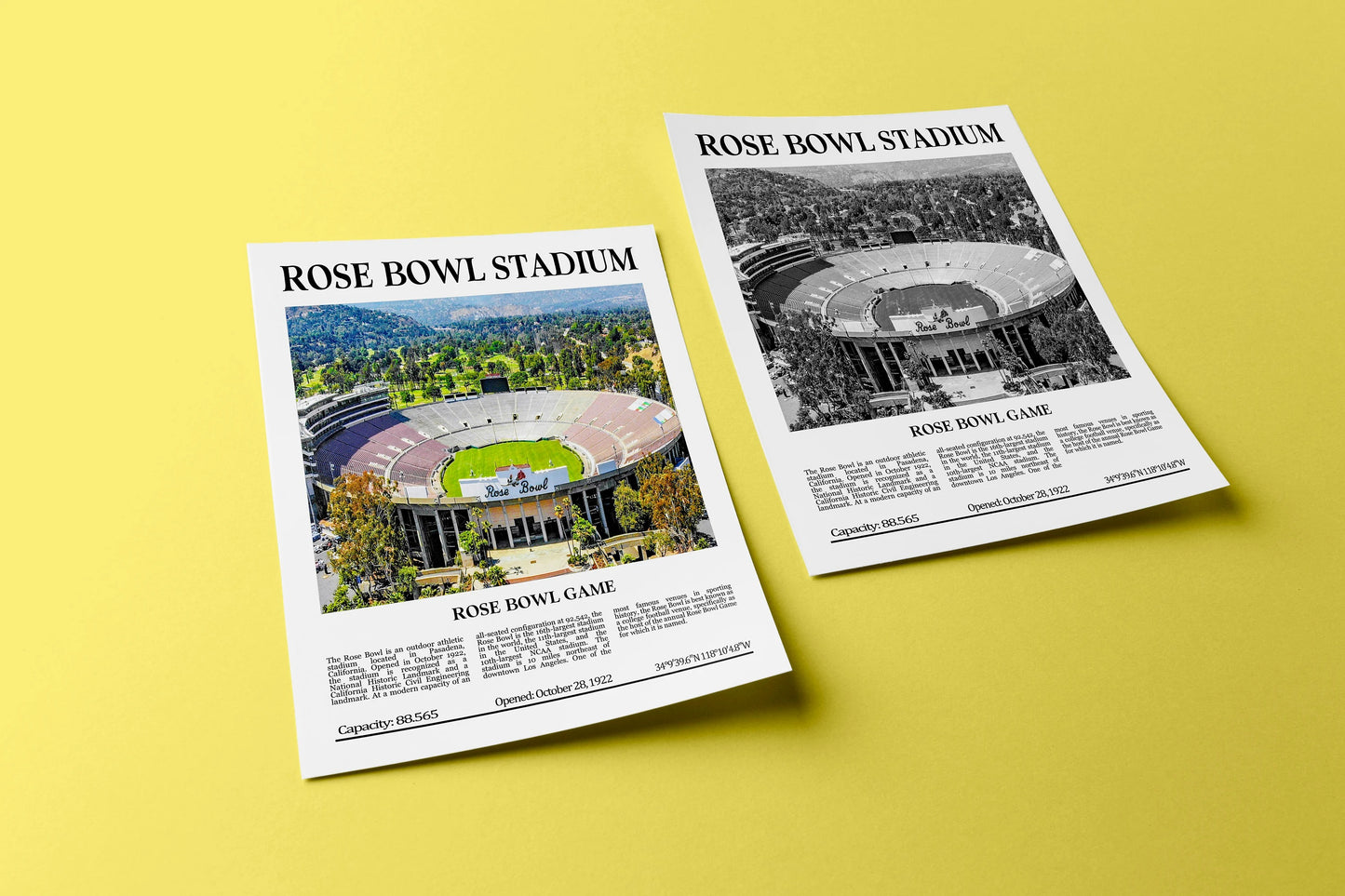 Rose Bowl Stadium Digital Printable Frame/Poster