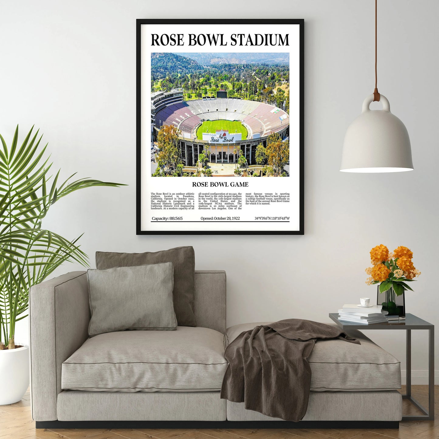 Rose Bowl Stadium Digital Printable Frame/Poster