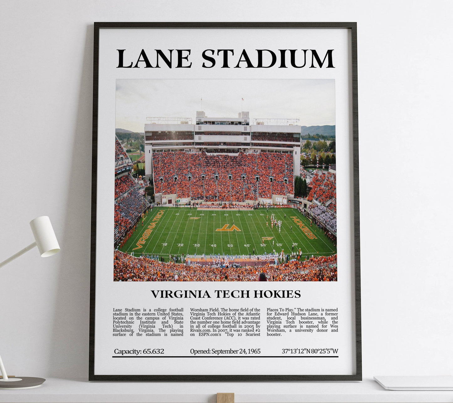 Lane Stadium Digital Printable Frame/Poster