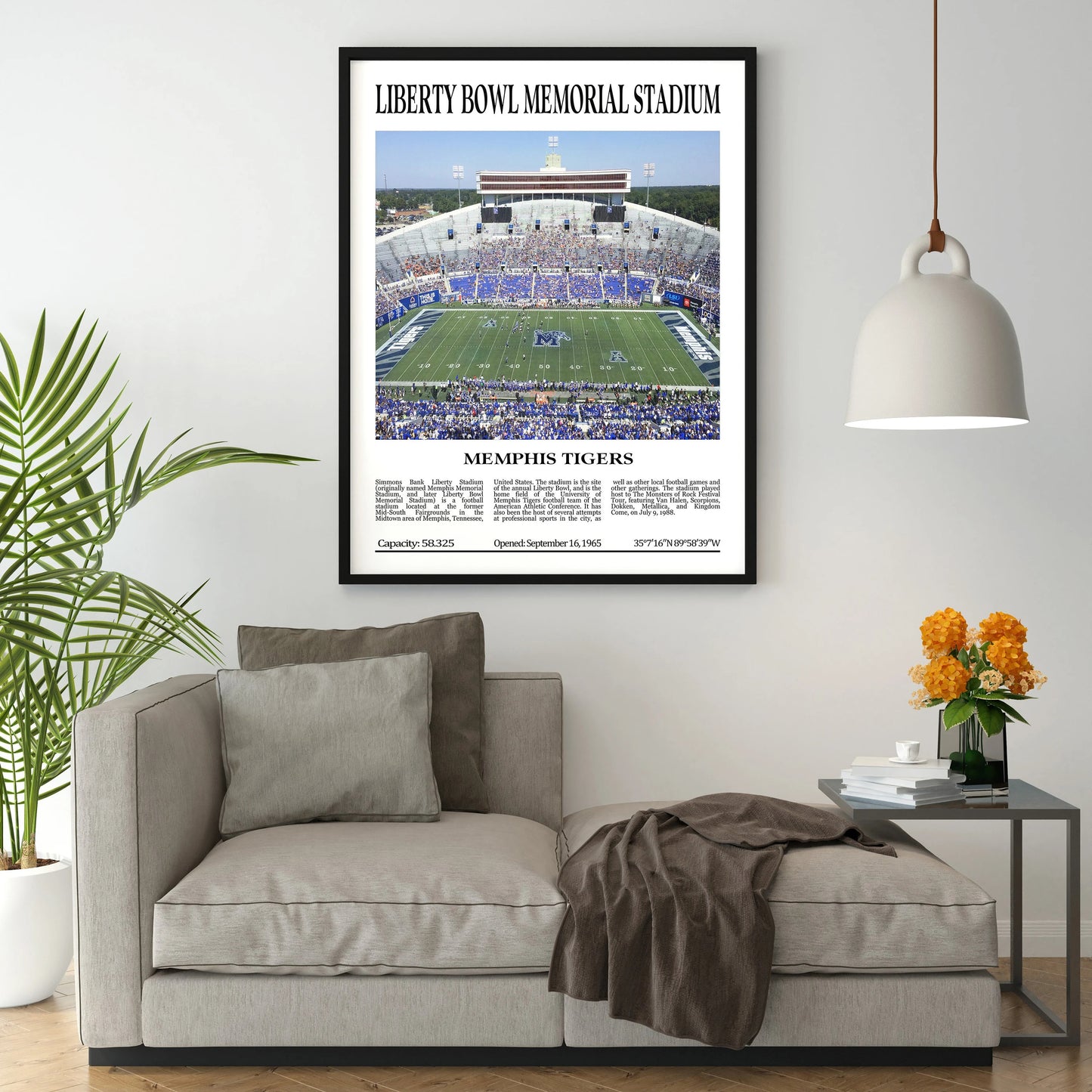 Liberty Bowl Memorial Stadium Digital Printable Frame/Poster