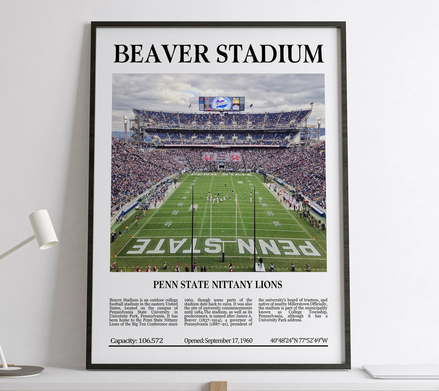 Beaver Stadium Digital Printable Frame/Poster