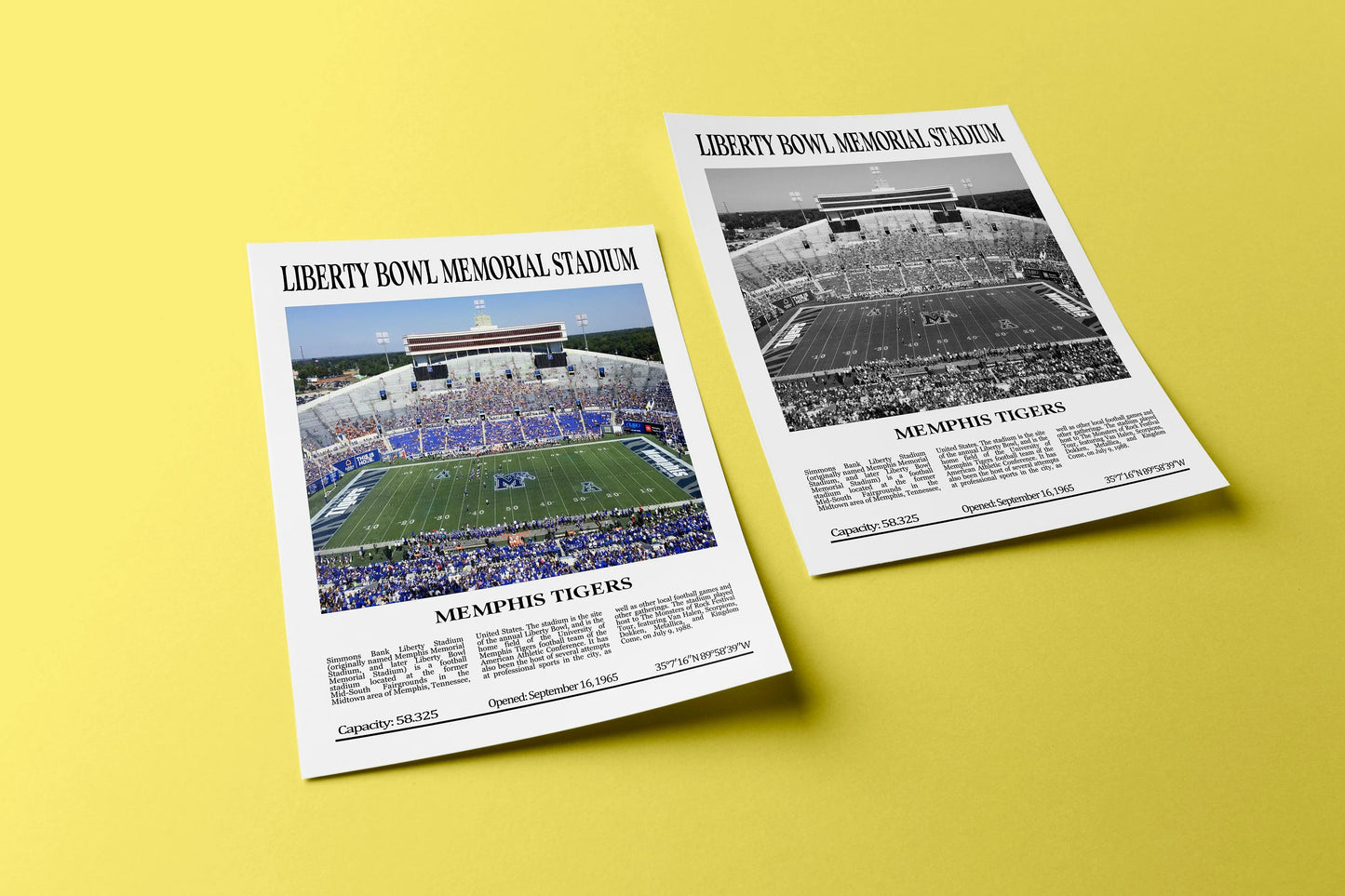 Liberty Bowl Memorial Stadium Digital Printable Frame/Poster