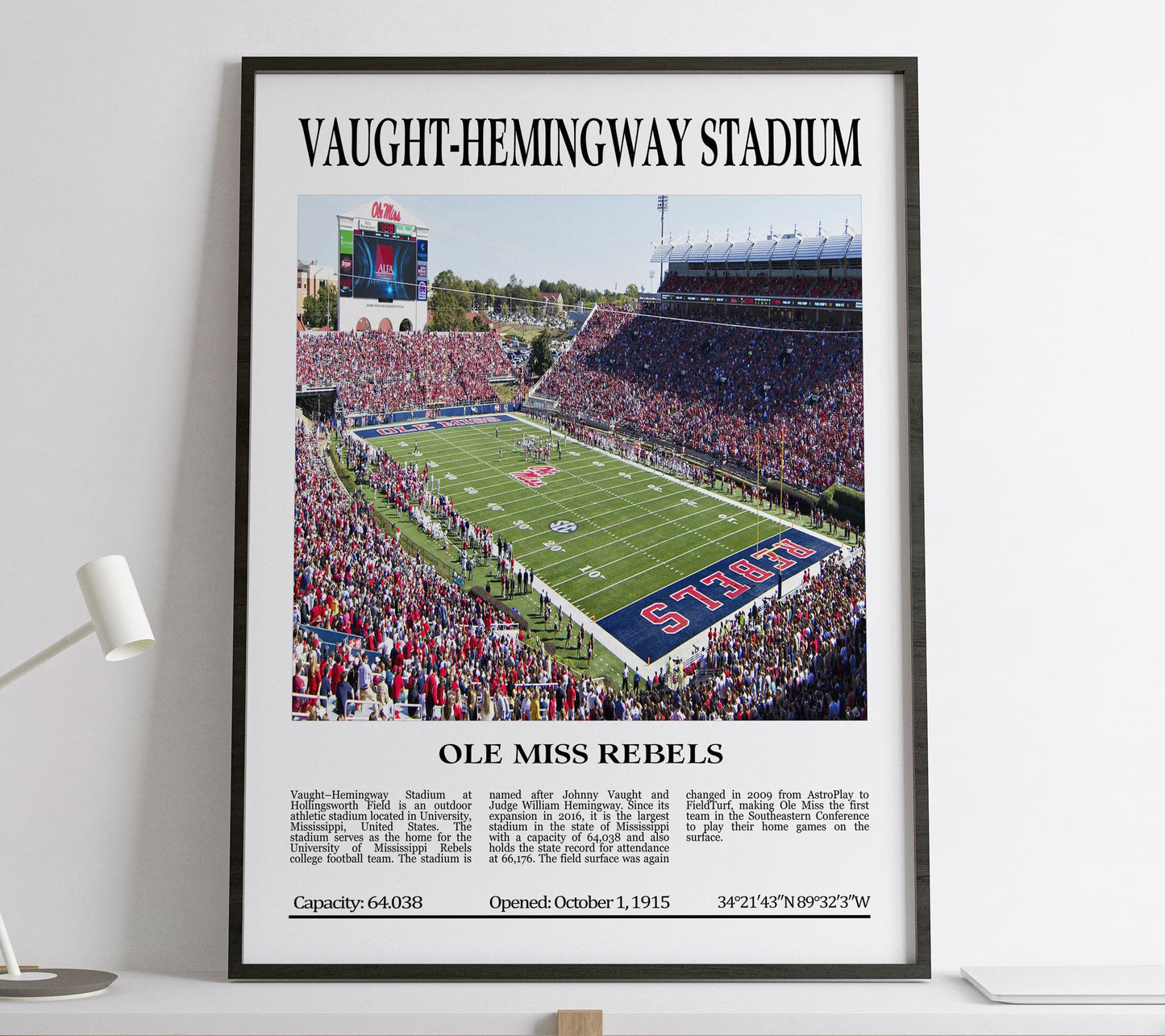 Vaught–Hemingway Stadium Digital Printable Frame/Poster