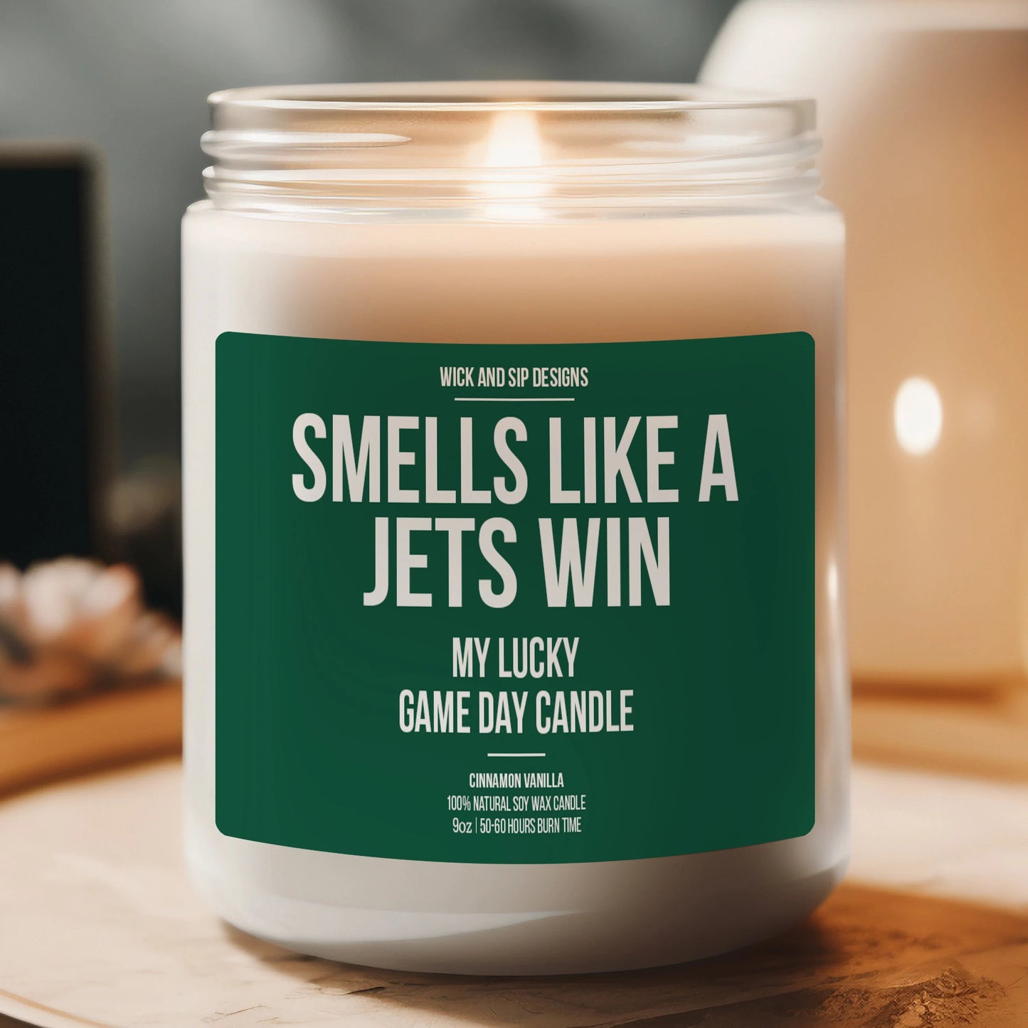 Personalized Smells Like A Jets Win Candle | New York Jets Candle | Gift for Jets Fan | Lucky Game Day Candle | NY Jets Football Fan Merch