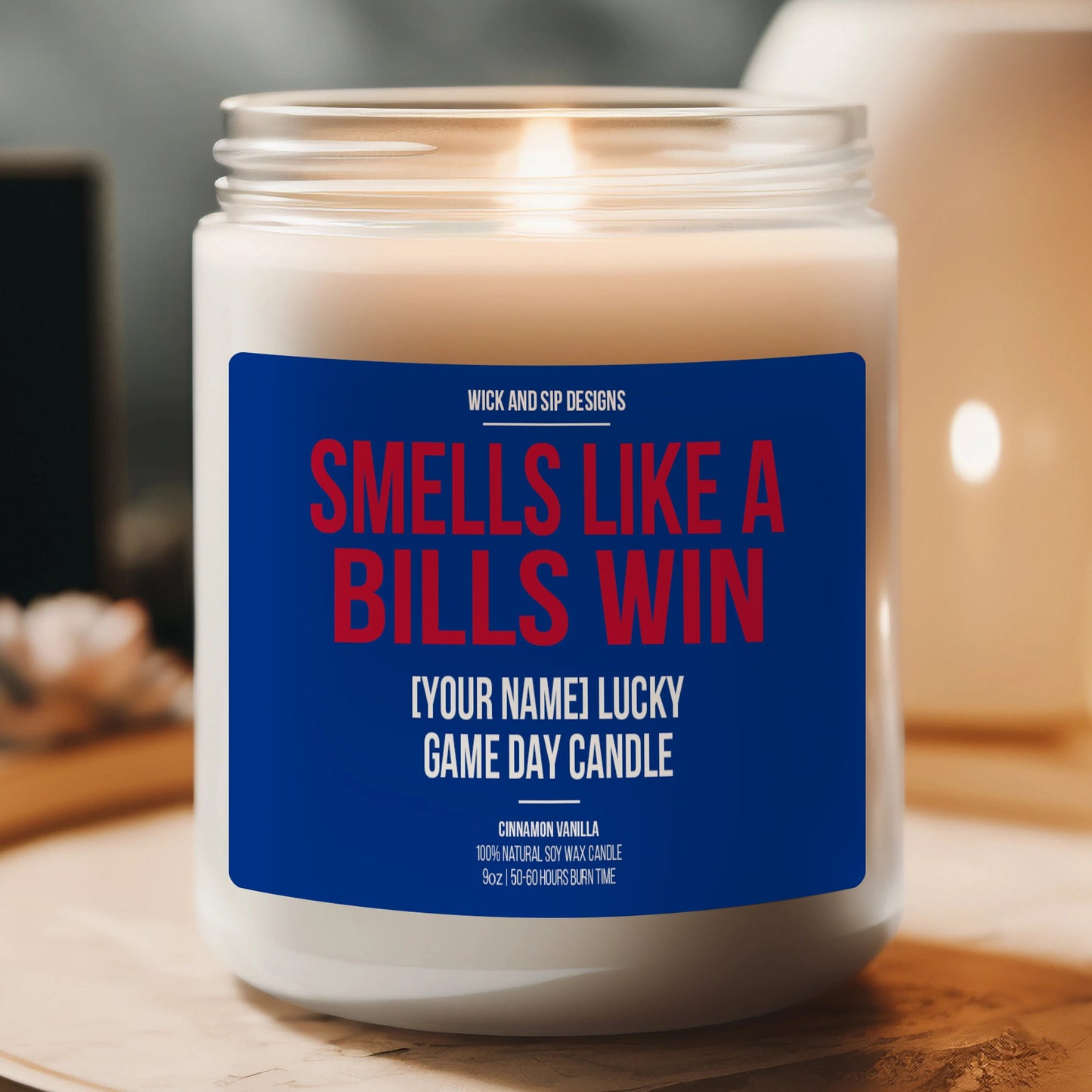 Personalized Smells Like A Bills Win Candle, Custom Buffalo Bills Candle, Gift for Bills Fan, Lucky Game Day Candle, Gift for football fan,