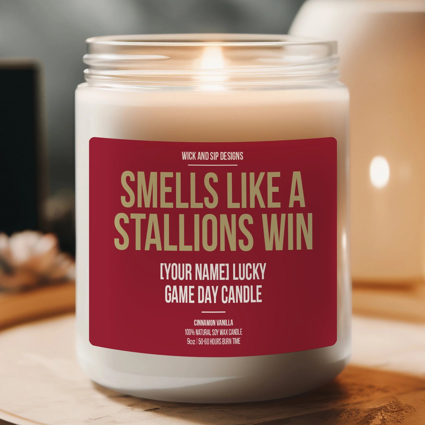 Personalized Smells like A Stallions Win Candle, Custom Birmingham Stallions Gift, United Football League,  Game Day Candle, Man Cave