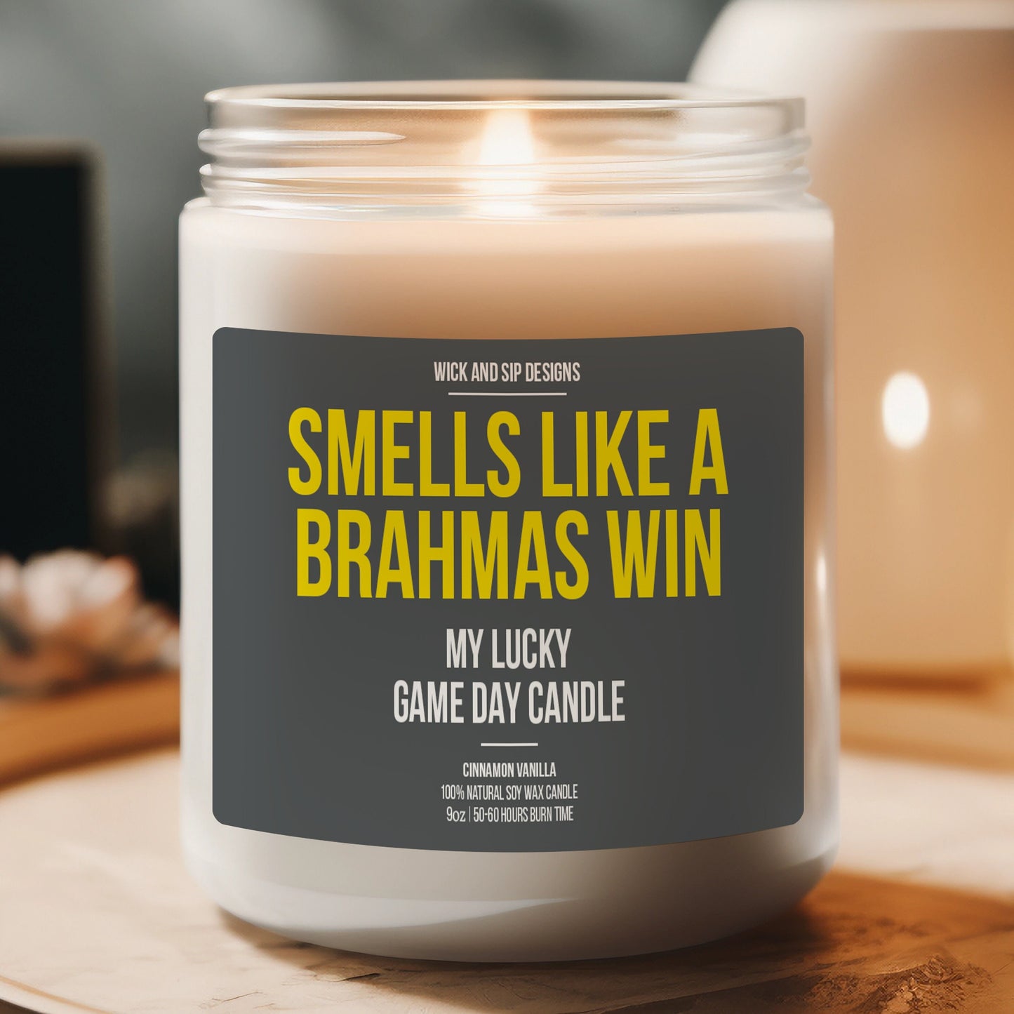 Personalized Smells like A Brahmas Win Candle, Custom San Antonio Brahmas Gift, United Football League, Game Day Candle, Man Cave