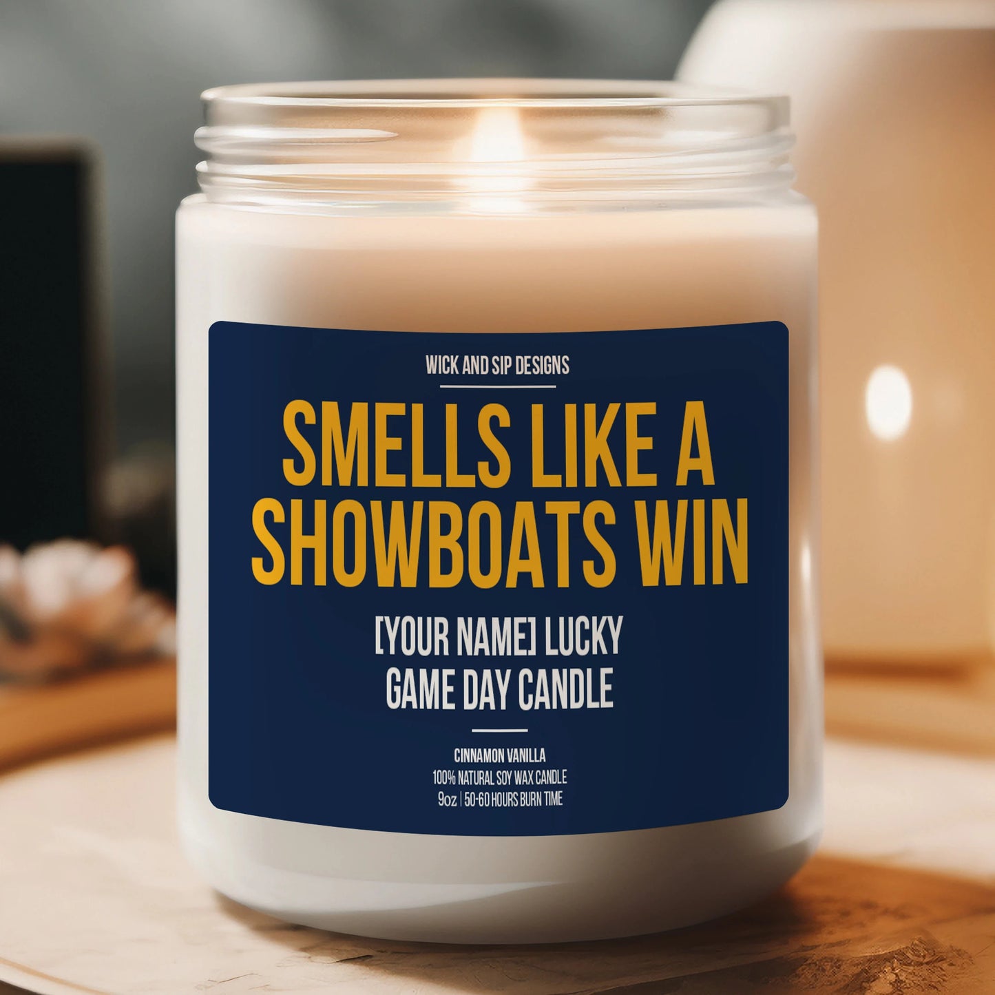 Personalized Smells like A Showboats Win Candle, Custom Memphis Showboats Gift, United Football League, Game Day Candle, Man Cave