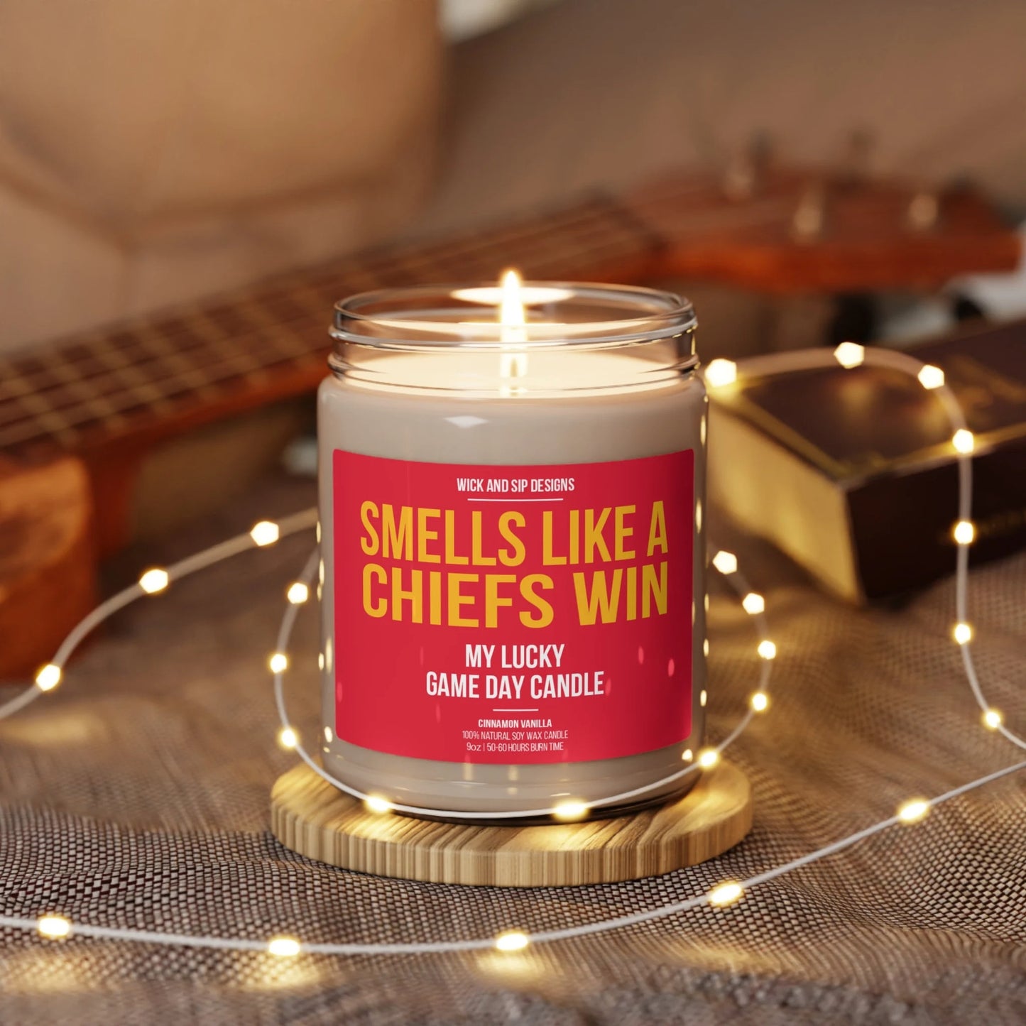 Smells like A Chiefs Win | Kansas City Chiefs My Lucky Game Day Candle | Gift for Football Fan | Gift for KC Chiefs Fan | Man Cave Decor