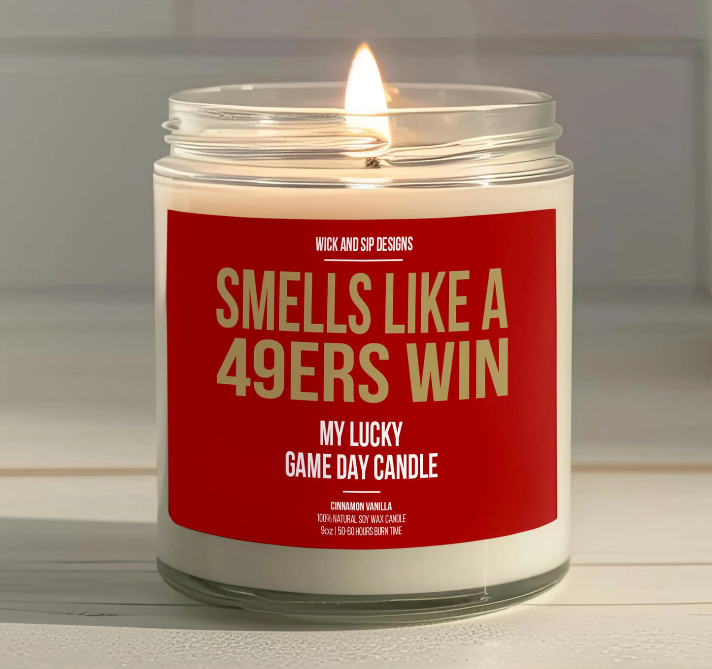 Smells like A 49ers Win | San Francisco 49ers My Lucky Game Day Candle | Gift for Football Fan | Gift for 49ers Fan | Man Cave Decor