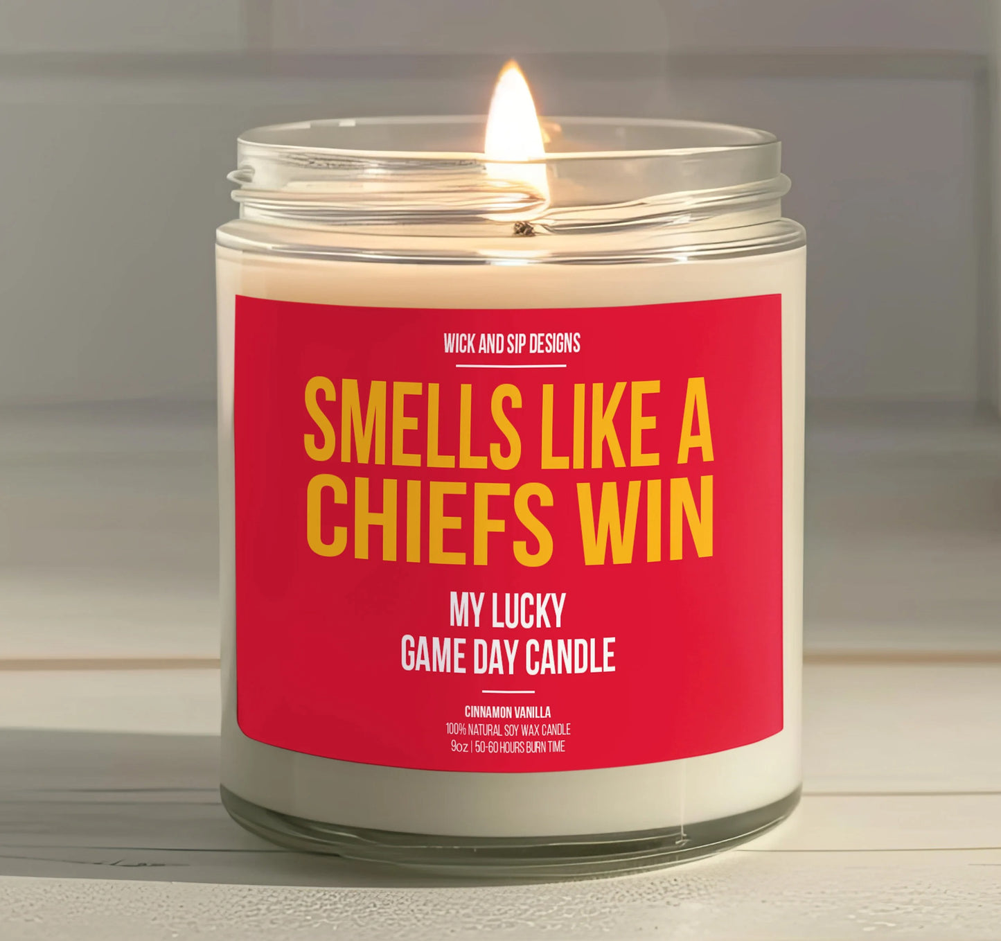 Smells like A Chiefs Win | Kansas City Chiefs My Lucky Game Day Candle | Gift for Football Fan | Gift for KC Chiefs Fan | Man Cave Decor