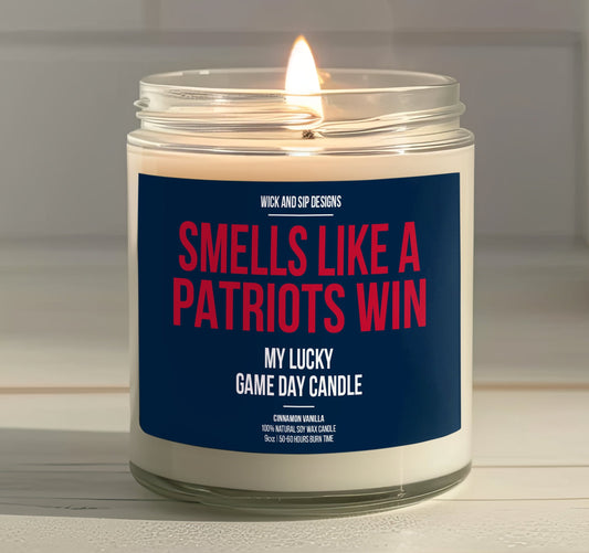 Smells like A Patriots Win | New England Patriots My Lucky Game Day Candle | Gift for Football Fan | Gift for Patriots Fan | Man Cave Decor