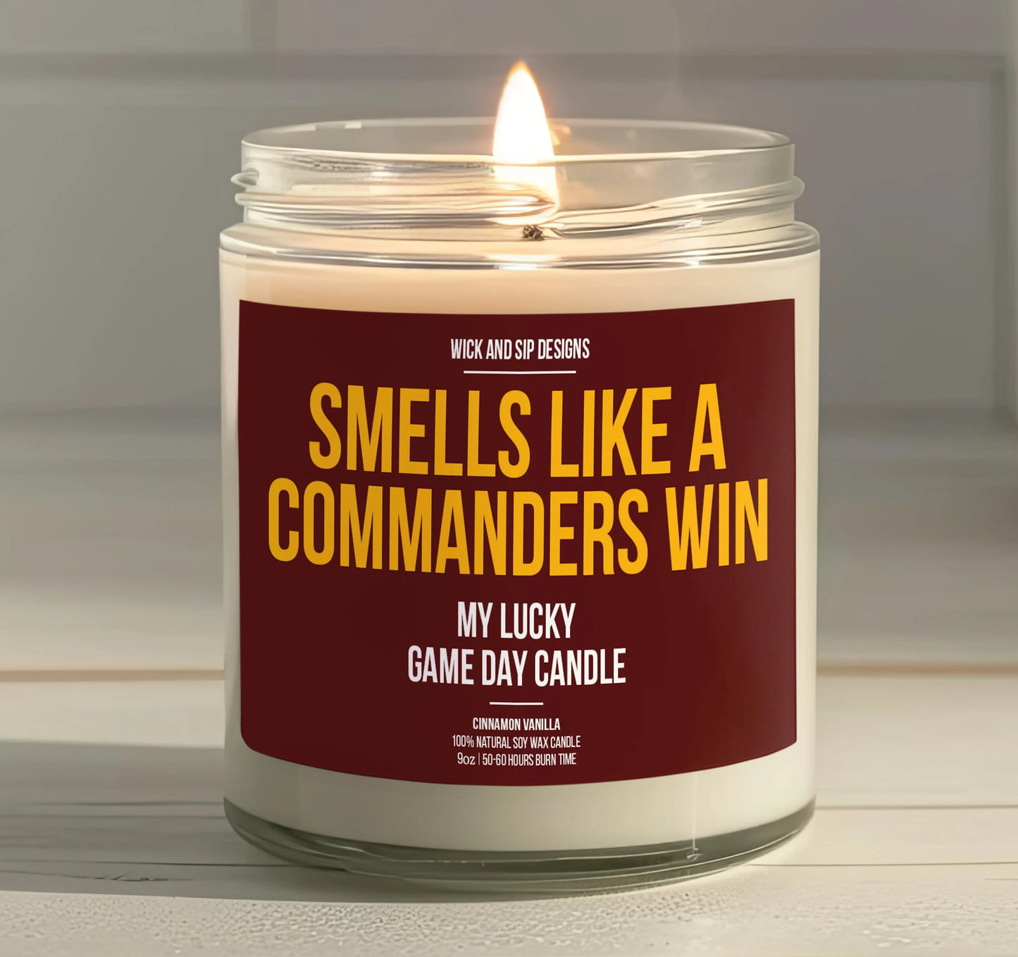 Smells like A Commanders Win | Washington Commanders My Lucky Game Day Candle | Gift for Football Fan | Gift for Commanders Fan | Man Cave