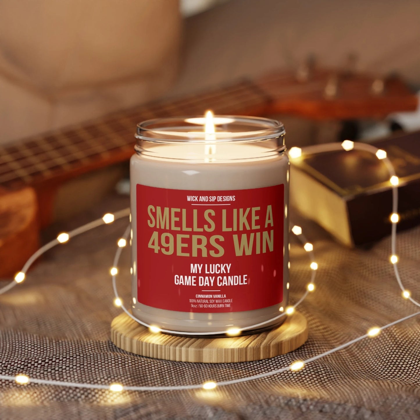 Smells like A 49ers Win | San Francisco 49ers My Lucky Game Day Candle | Gift for Football Fan | Gift for 49ers Fan | Man Cave Decor