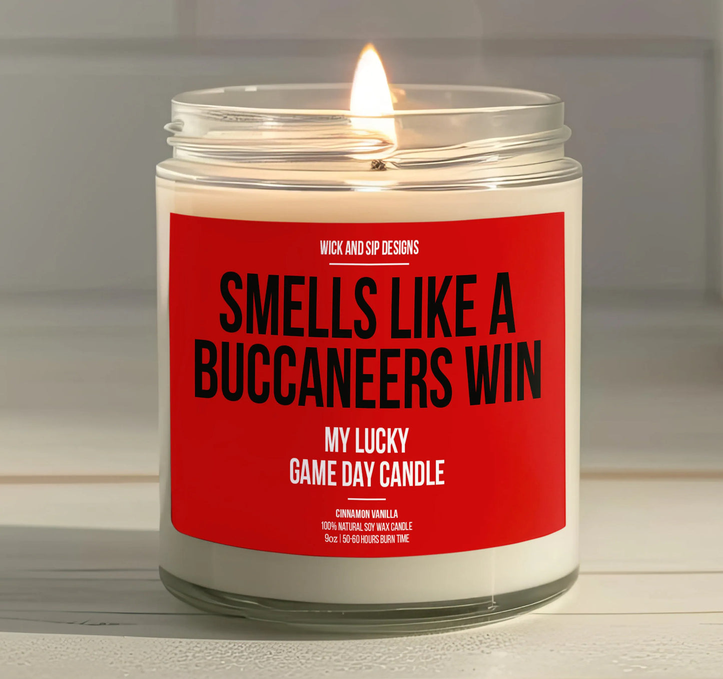 Smells like A Buccaneers Win | Tampa Bay Buccaneers My Lucky Game Day Candle | Gift for Football Fan | Gift for Bucs Fan | Man Cave Decor