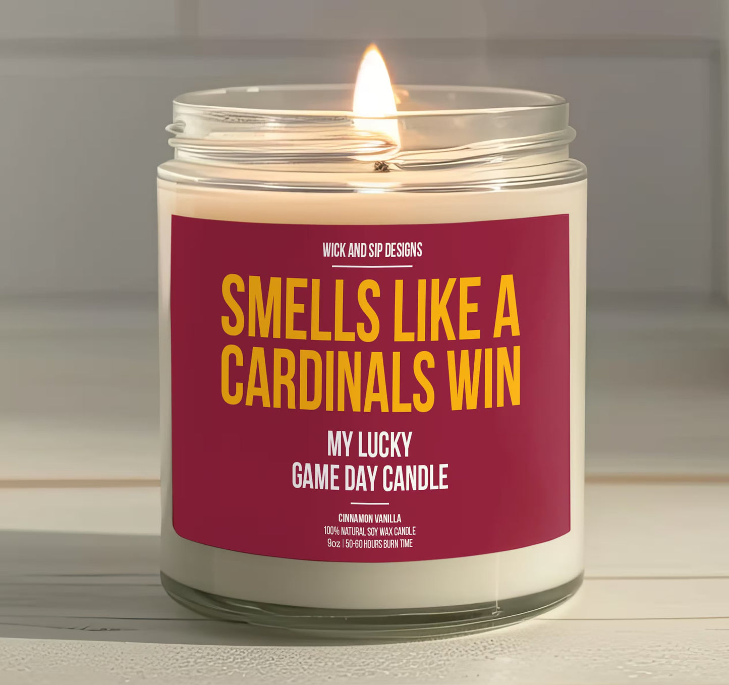 Smells like A Cardinals Win | Arizona Cardinals My Lucky Game Day Candle | Gift for Football Fan | Gift for Cardinals Fan | Man Cave Decor