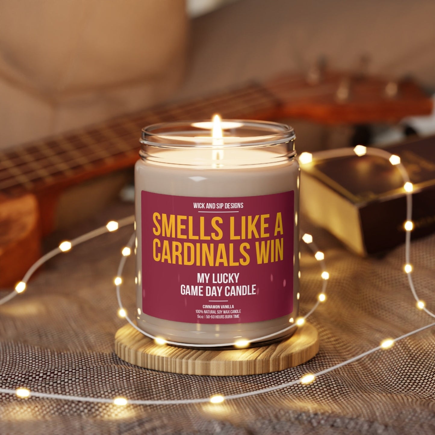 Smells like A Cardinals Win | Arizona Cardinals My Lucky Game Day Candle | Gift for Football Fan | Gift for Cardinals Fan | Man Cave Decor