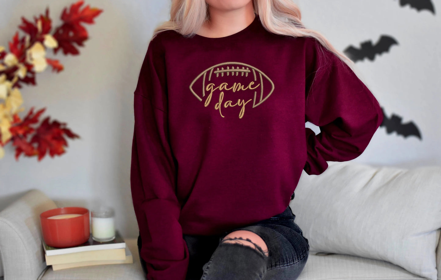 Embroidered Game Day Shirt, Tis The Season Shirt, Embroidered Fall Shirt, Touchdown Football Soccer Volleyball basketball Shirt Sweatshirt