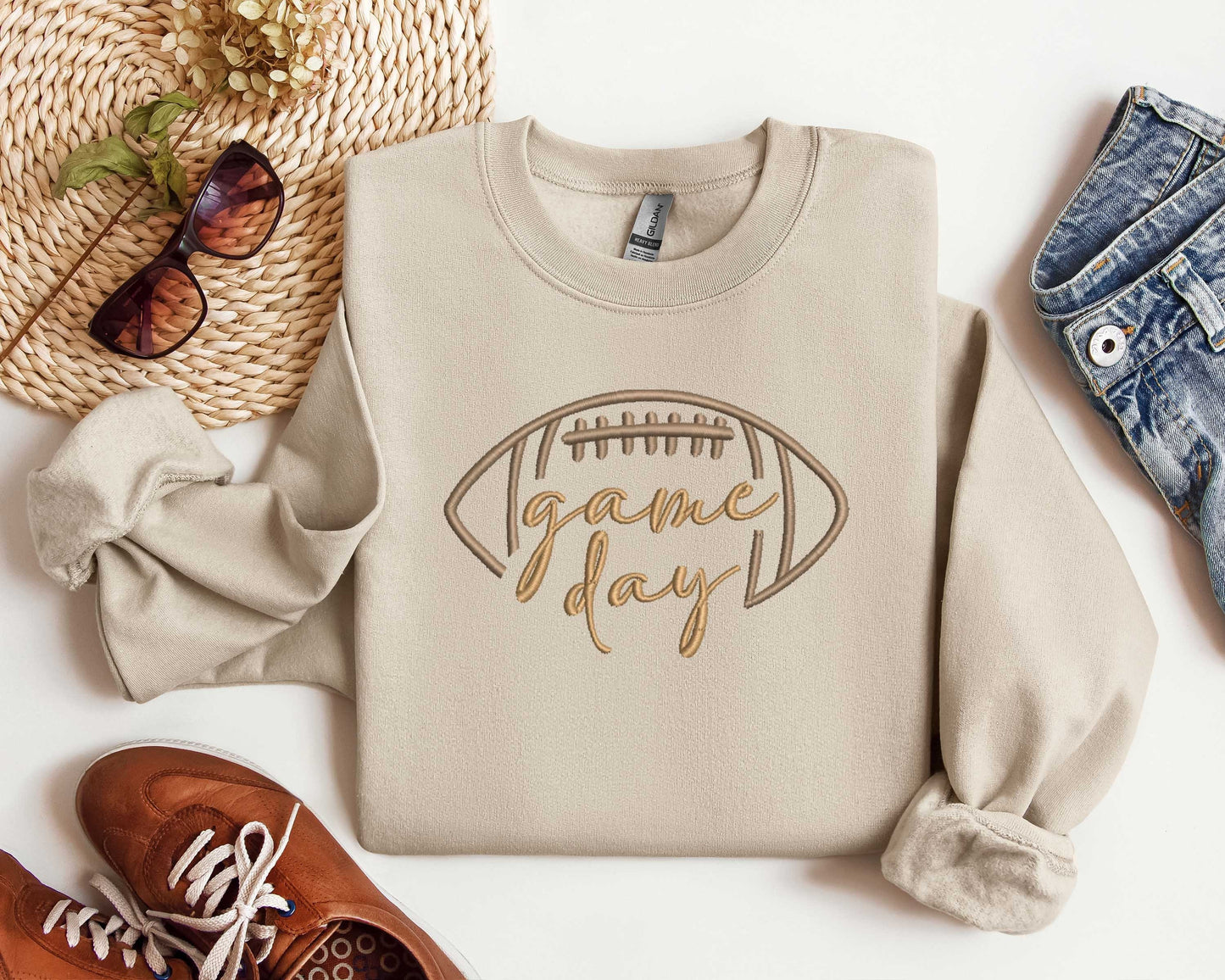 Embroidered Game Day Shirt, Tis The Season Shirt, Embroidered Fall Shirt, Touchdown Football Soccer Volleyball basketball Shirt Sweatshirt