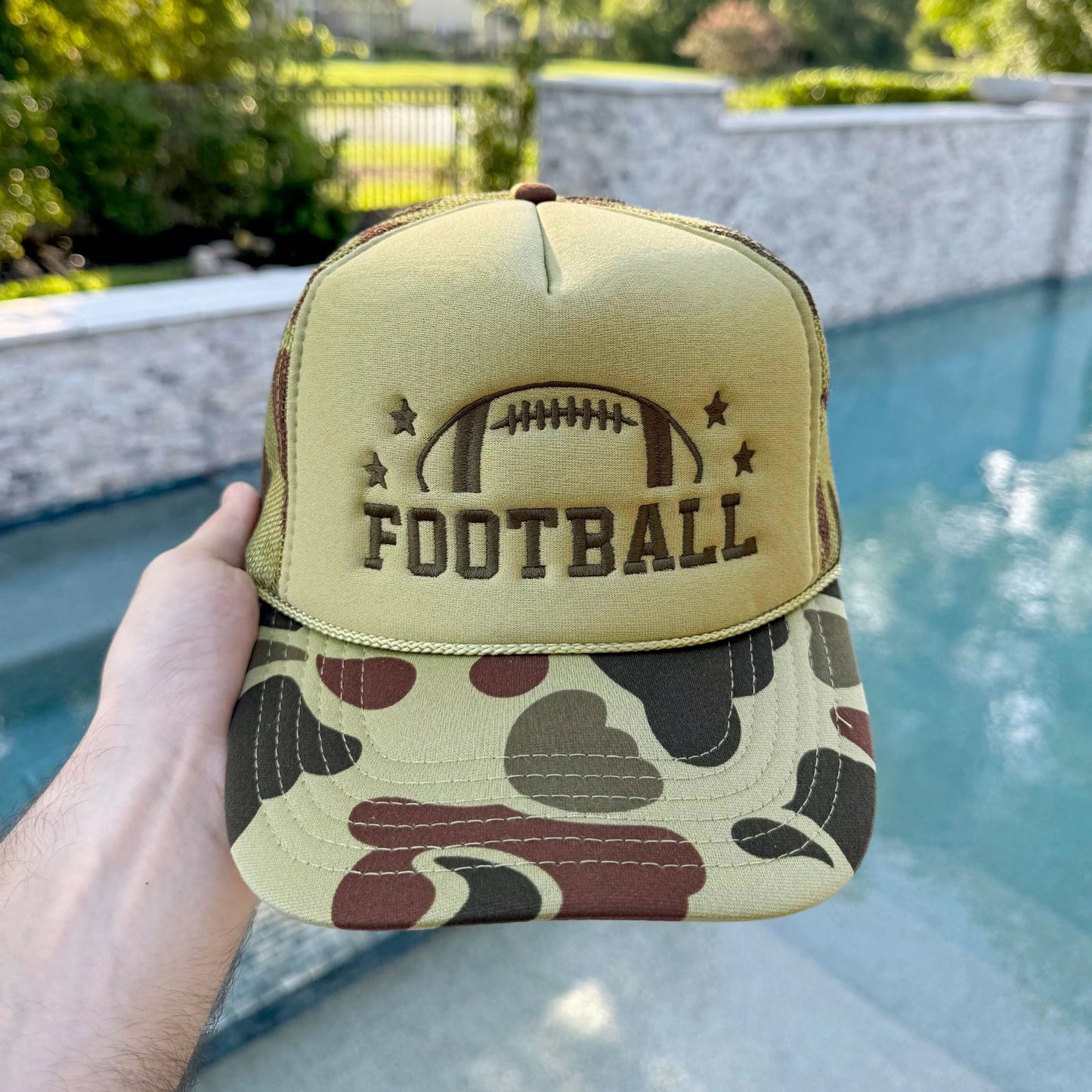 Embroidered Football Hat, Football Trucker Hat, Football Embroidery Caps