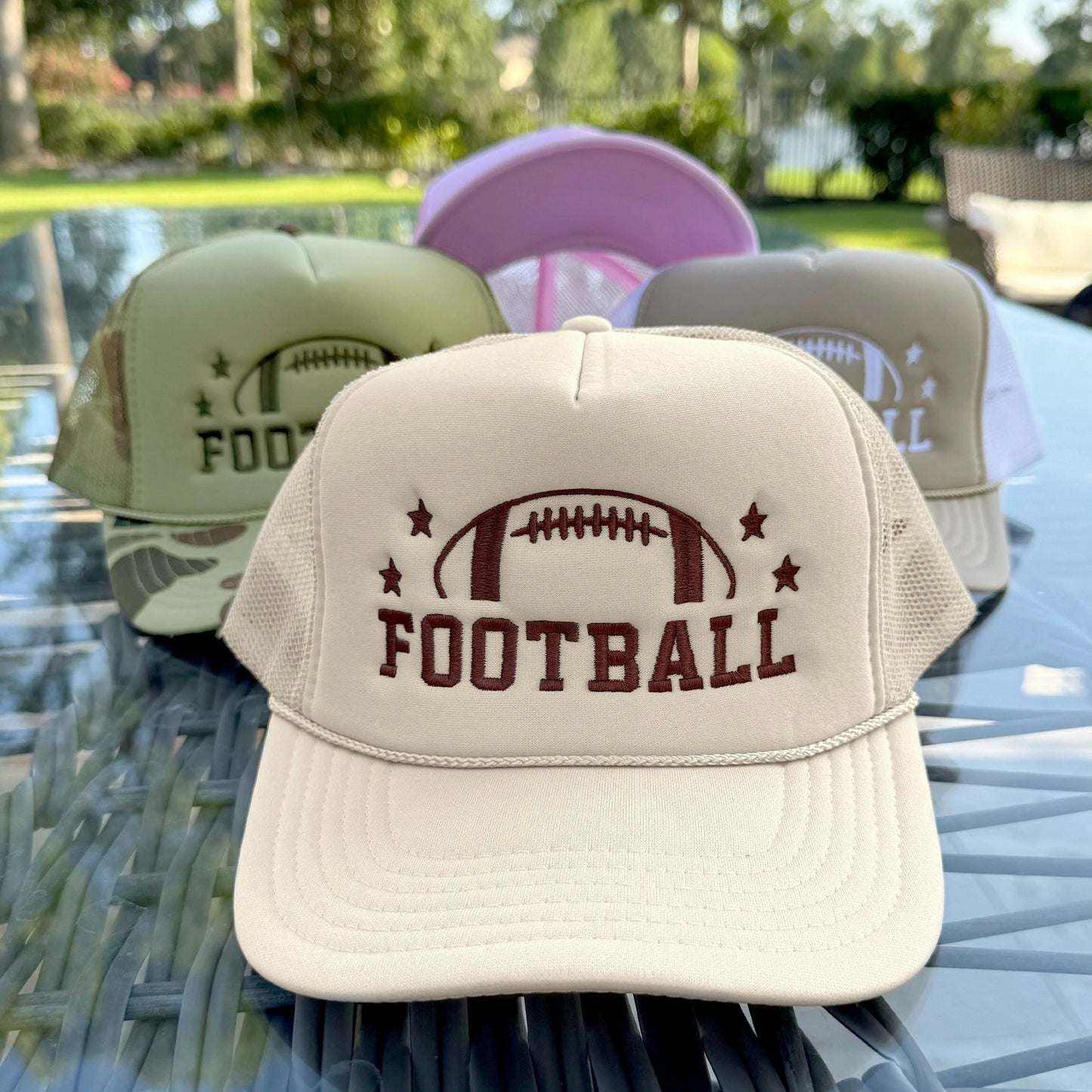 Embroidered Football Hat, Football Trucker Hat, Football Embroidery Caps