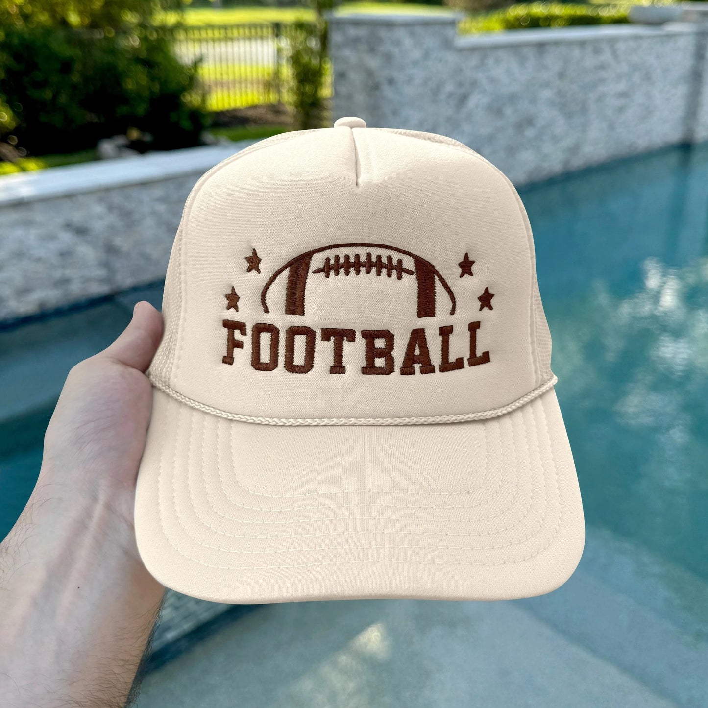 Embroidered Football Hat, Football Trucker Hat, Football Embroidery Caps