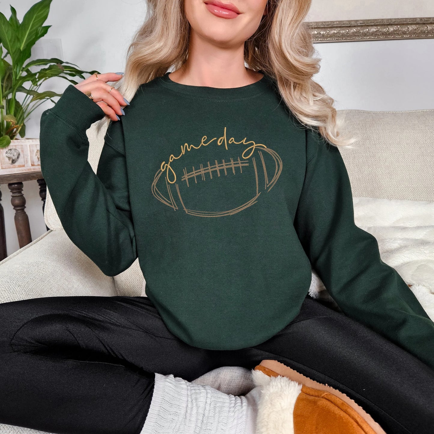 Embroidered Game Day Shirt, Tis The Season Shirt, Embroidered Fall Shirt, Touchdown Football Shirt Sweatshirt, Embroidered Thanksgiving Tee