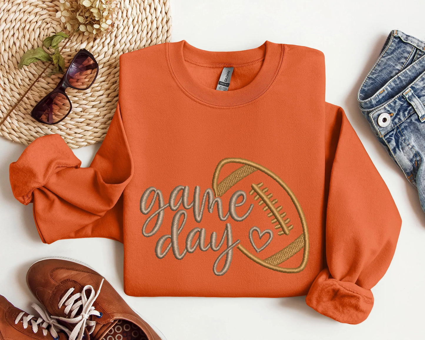 Embroidered Game Day Shirt, The Season Shirt, Embroidered Fall Shirt, Touchdown Football Shirt Sweatshirt, Embroidered Thanksgiving Tee