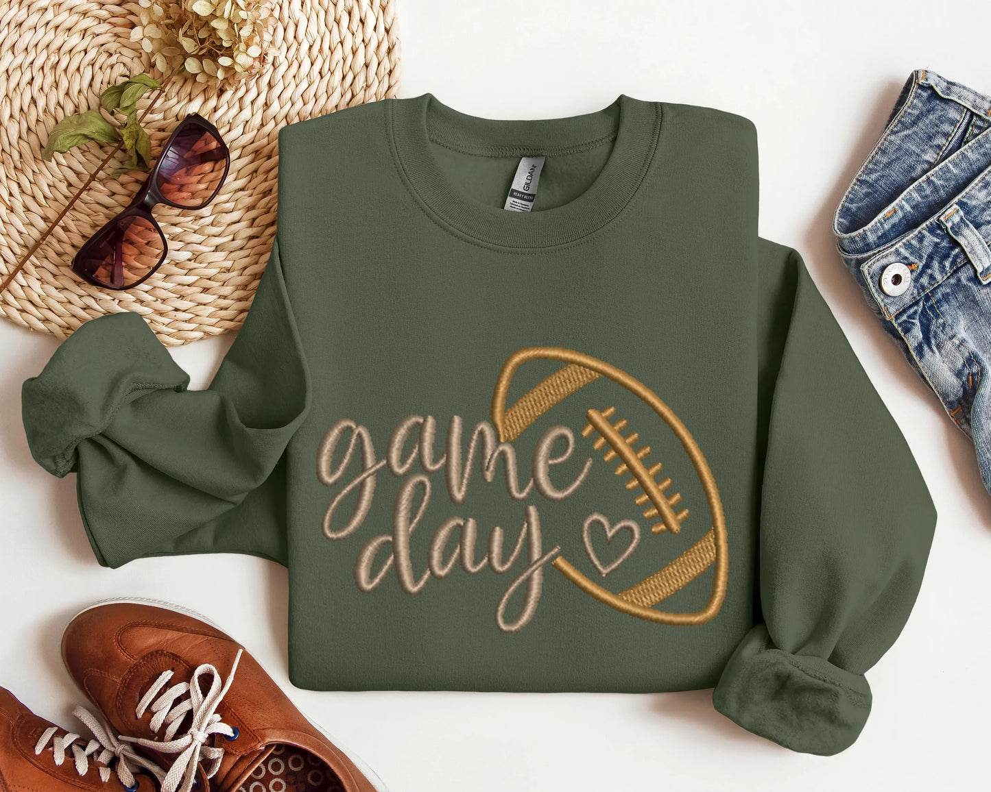 Embroidered Game Day Shirt, The Season Shirt, Embroidered Fall Shirt, Touchdown Football Shirt Sweatshirt, Embroidered Thanksgiving Tee