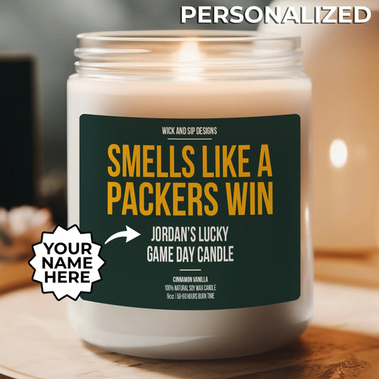 Smells like A Packers Win | Green Bay Packers My Lucky Game Day Candle | Gift for Football Fan | Gift for Packers Fan | Man Cave Decor