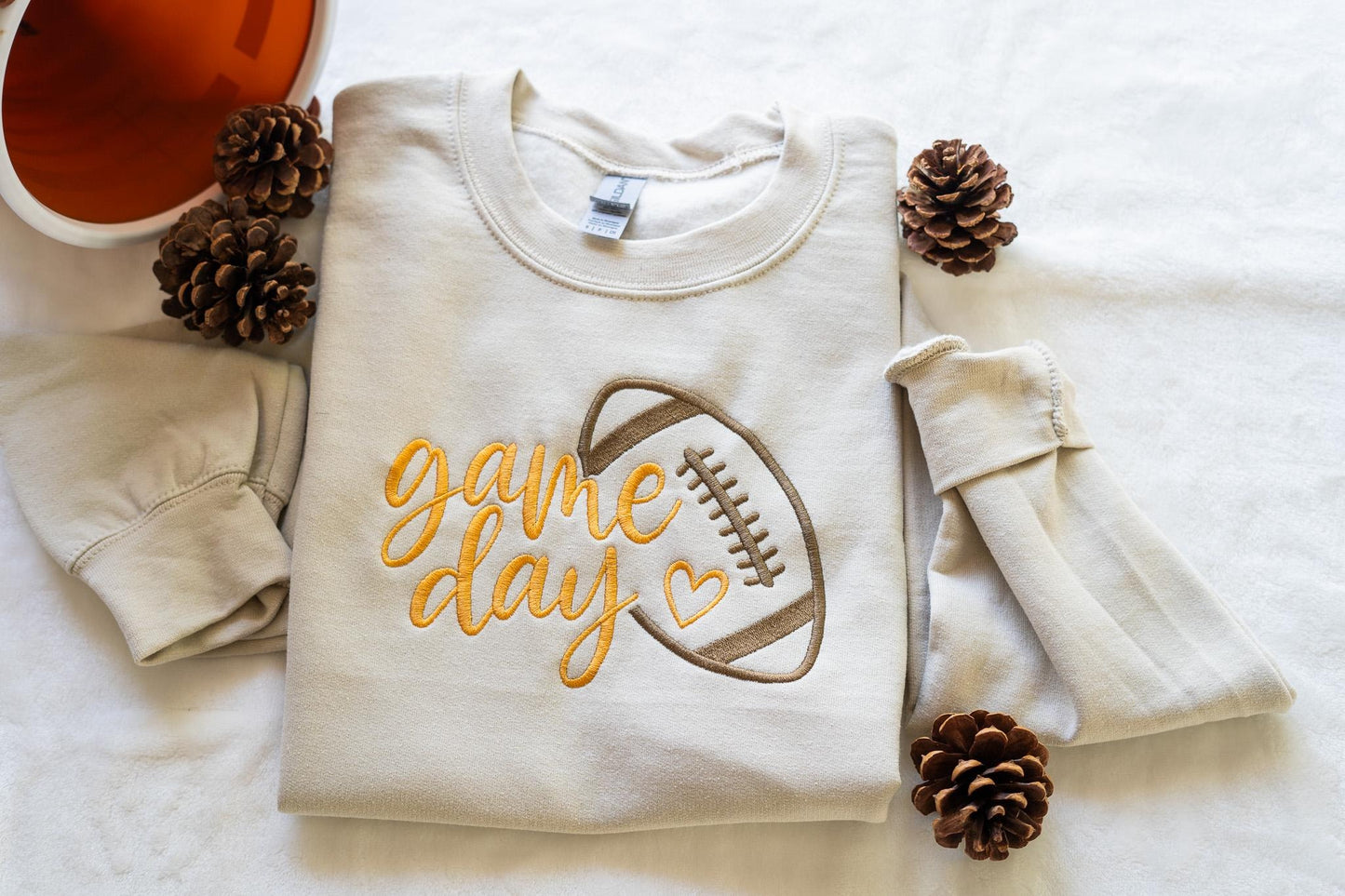 Embroidered Game Day Shirt, The Season Shirt, Embroidered Fall Shirt, Touchdown Football Shirt Sweatshirt, Embroidered Thanksgiving Tee