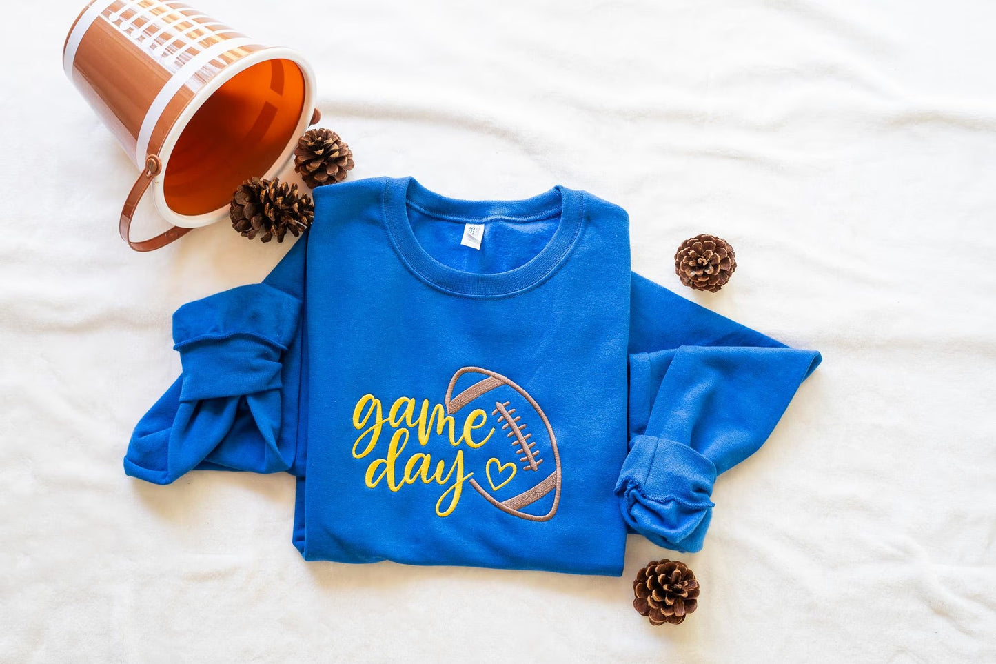 Embroidered Game Day Shirt, The Season Shirt, Embroidered Fall Shirt, Touchdown Football Shirt Sweatshirt, Embroidered Thanksgiving Tee