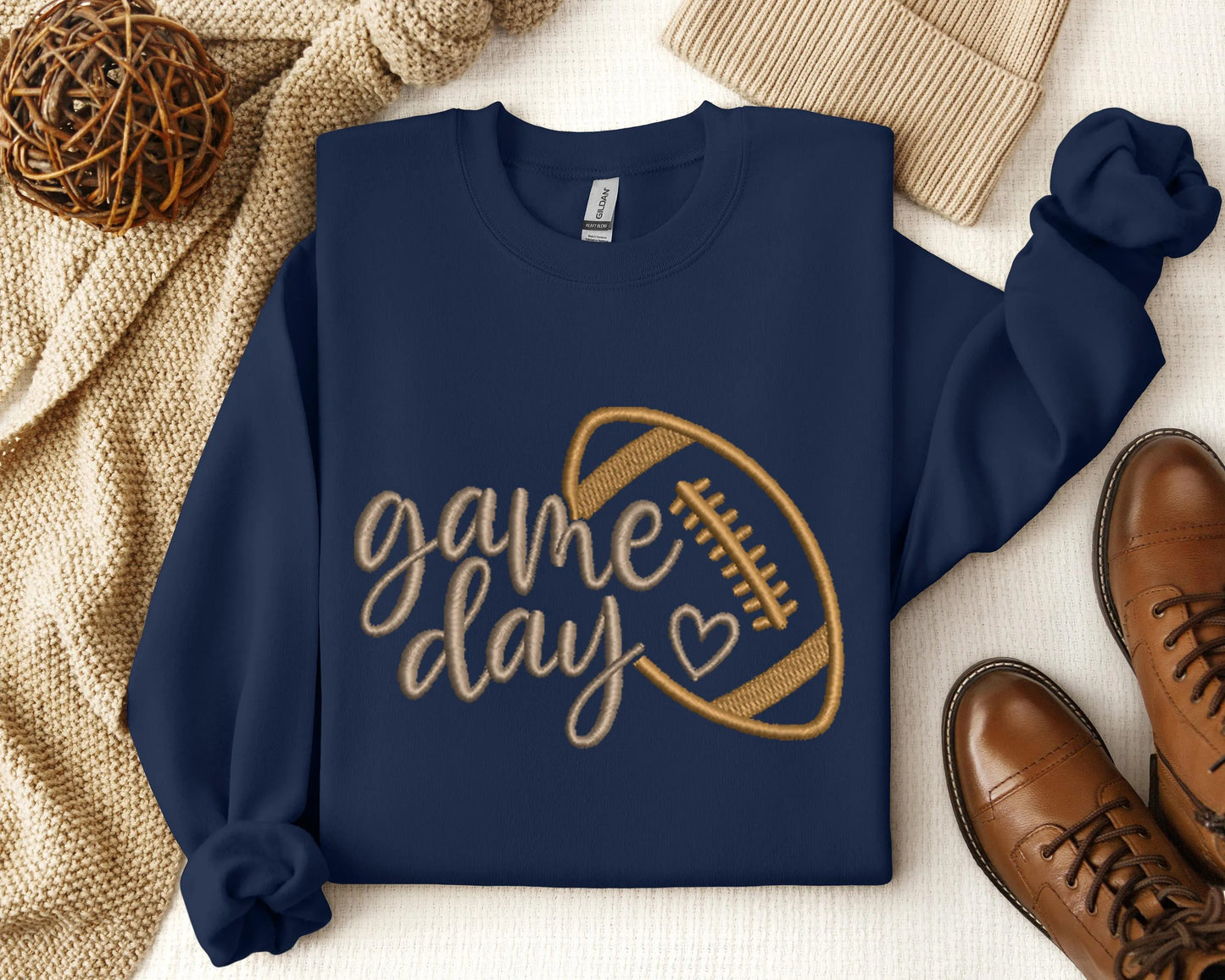 Embroidered Game Day Shirt, The Season Shirt, Embroidered Fall Shirt, Touchdown Football Shirt Sweatshirt, Embroidered Thanksgiving Tee