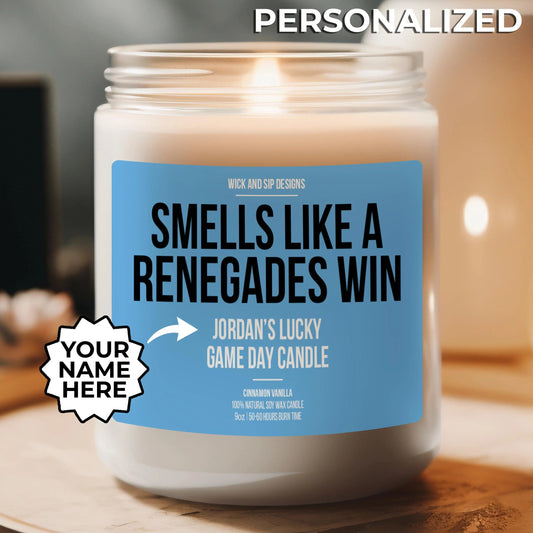 Personalized Smells like A Renegades Win Candle, Custom Arlington Renegades Gift, United Football League, Game Day Candle, Man Cave