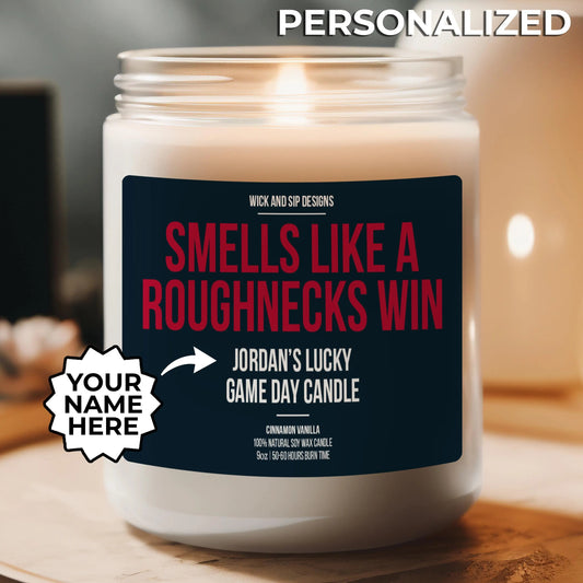 Personalized Smells like A Roughnecks Win Candle, Custom Houston Roughnecks Gift, United Football League, Game Day Candle, Man Cave