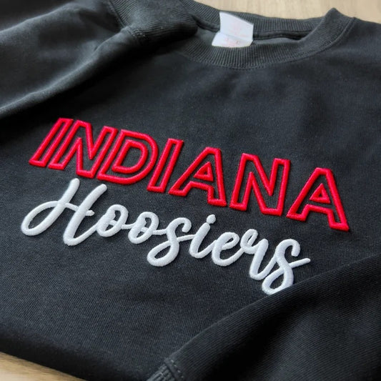 Custom Indiana Hoosiers  PUFF Embroidery Sweatshirt,College Team Sweatshirt