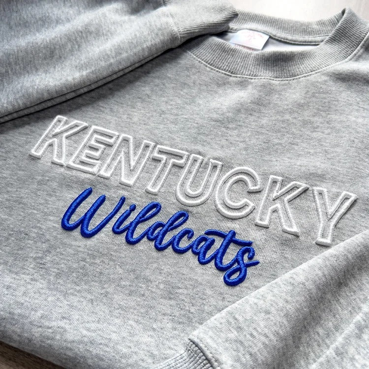 Custom kentucky Wildcats PUFF Embroidery Sweatshirt,College Team Sweatshirt