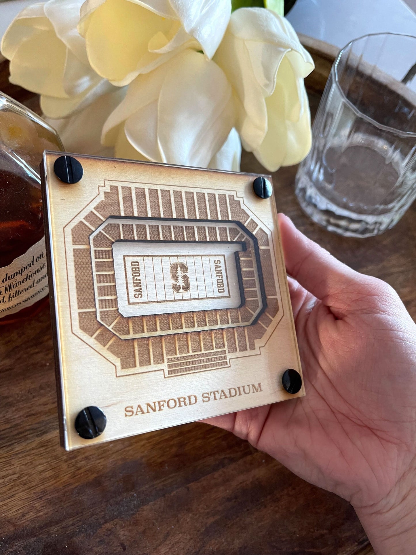 Sanford Stadium Layered Coaster, 3D Wood Coaster, University of Georgia