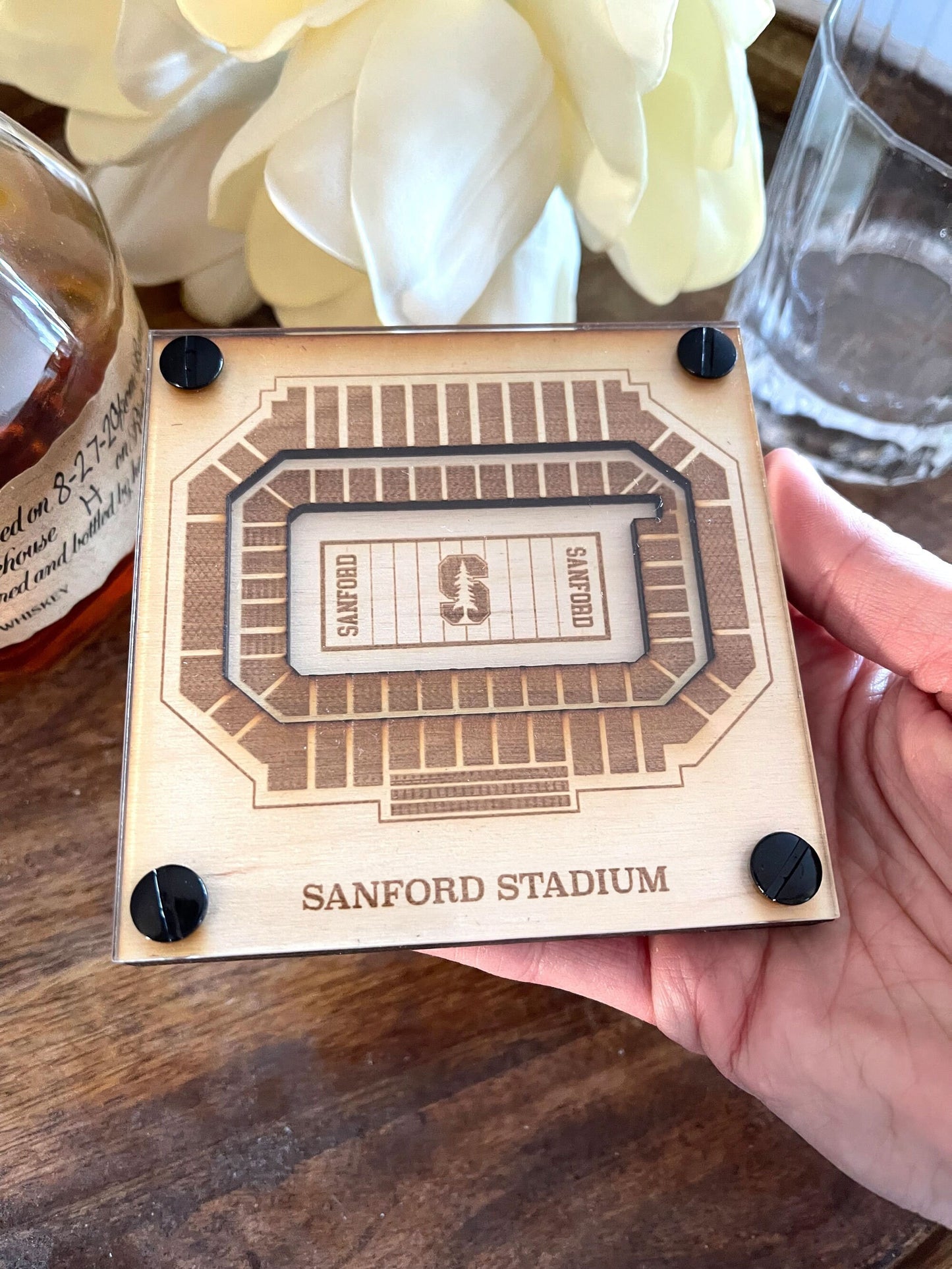 Sanford Stadium Layered Coaster, 3D Wood Coaster, University of Georgia