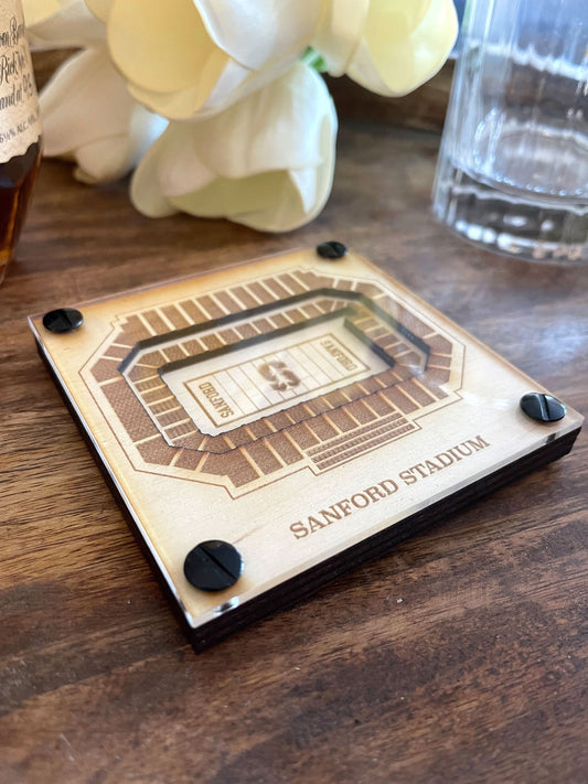 Sanford Stadium Layered Coaster, 3D Wood Coaster, University of Georgia