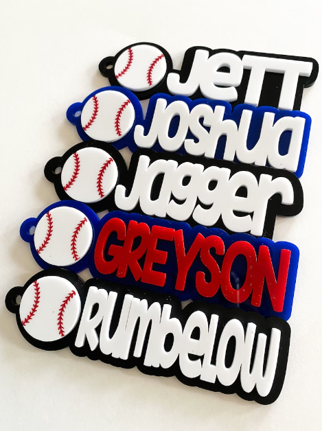 Custom Baseball Name Keychains | Baseball Keychains | Baseball Personalized Keychain | Baseball Bag Tag